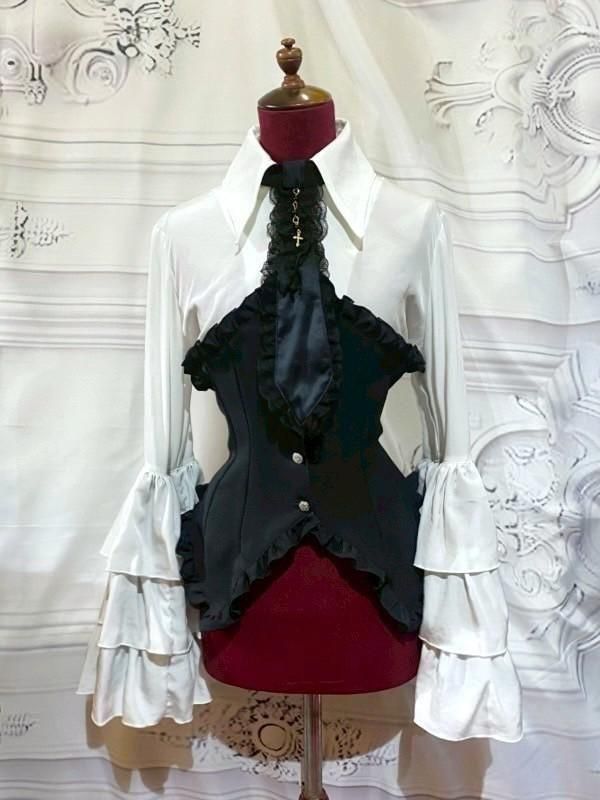 レースネクタイ付コルセット風姫袖ブラウス | MARBLE | ロリータ