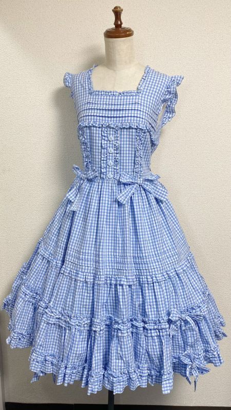 小公女JSK【ギンガム水色】 | PhysicalDrop | ロリータ ゴスロリ