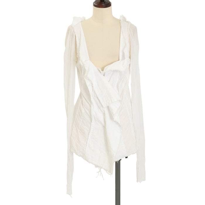 USED】【サイズ3】シースルースリーブクラッシュガーゼブラウス