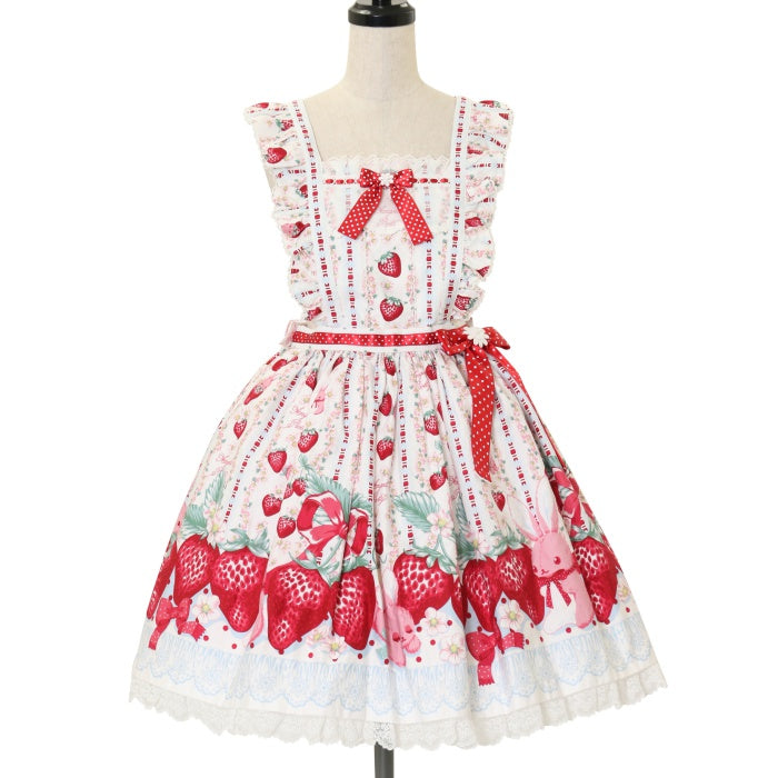 USED】Little Bunny Strawberryエプロン風スカート | Angelic Pretty
