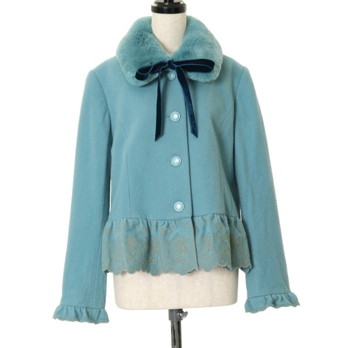 【MILK】 ミルク　フリル襟　ジャケット　ラメ入り ショートコート　ロリータ MILK】 ミルク フリル襟 ジャケット ラメ入り ショートコート ロリータ