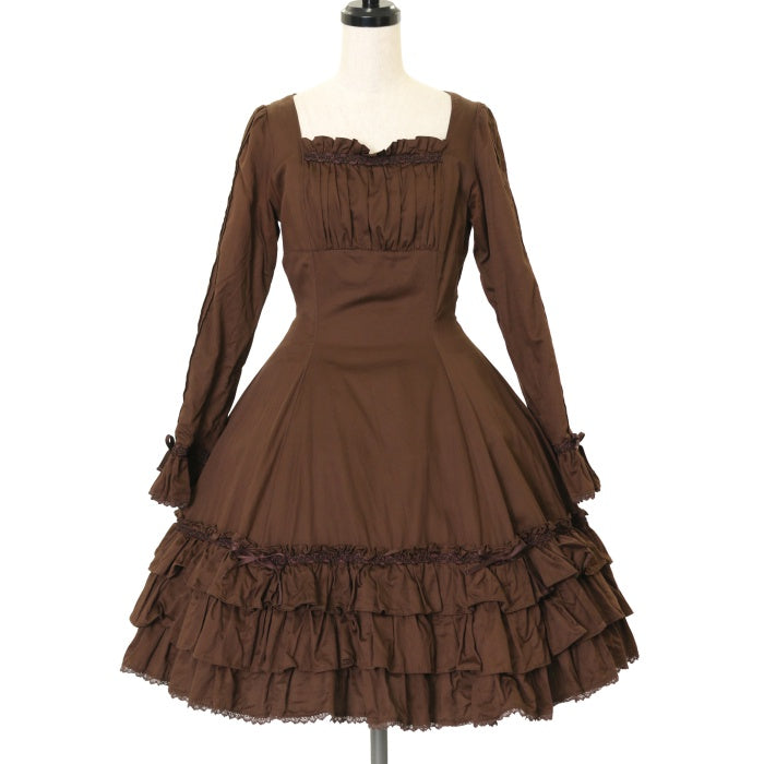 Victorian maiden シュゼットフリルワンピース 長袖 レッドワイン Victorian Jubilee OP by Victorian Maiden