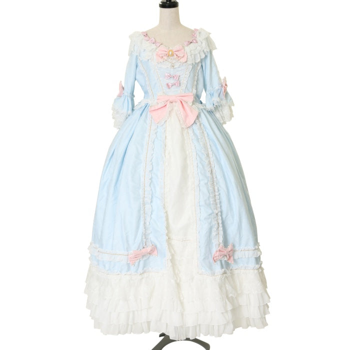 USED】【Lサイズ】Moira クイーンドレス（サックス×ピンク