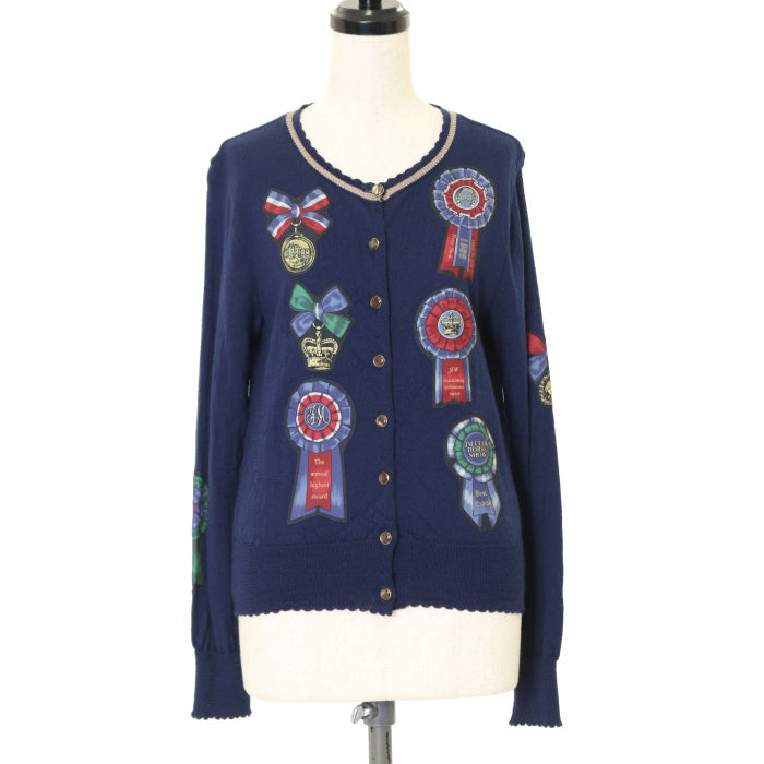 JaneMarple - Jane Marple ロイヤルコロネーション  デコパージュ カーディガン USED】【Mサイズ】Royal riding clubのデコパージュカーディガン