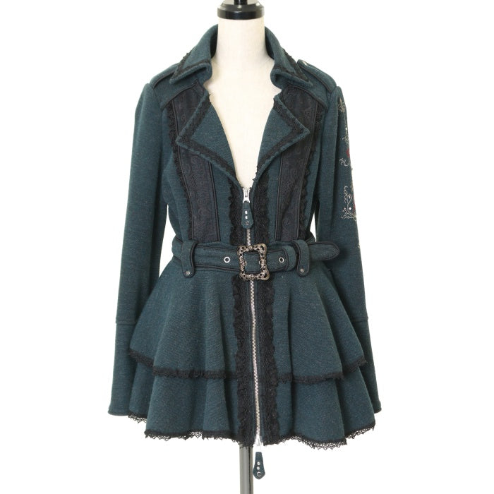 USED】croce バラ刺繍フリルショートコート | Ozz On Wunderwelt