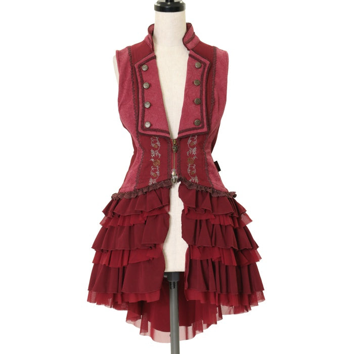 Bibian 比比昂- Ozz Croce 薔薇刺繍入り2wayロングベスト