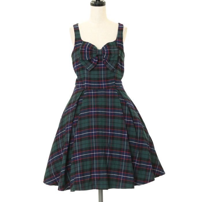 USED】タータンチェックリボンタックジャンパースカート | MILK  