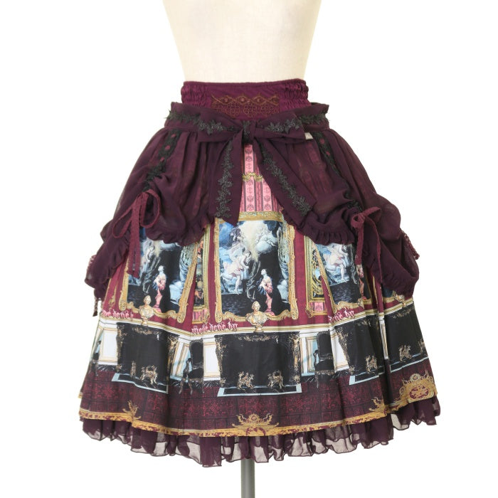 USED】ANGELO オーバースカート付絵画プリントリバーシブル