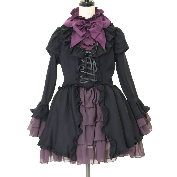 USED】アリス風編み上げドレスワンピース：黒×紫 | MARBLE | ロリータ ゴスロリブランド服・古着の通販はワンダーウェルト