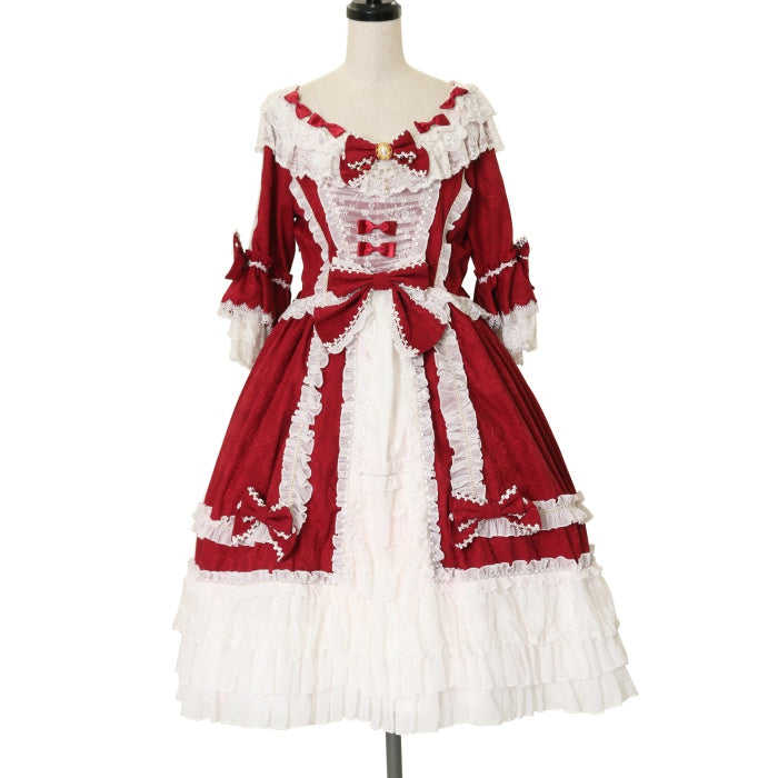 USED】【Lサイズ】Moira プリンセスドレス（レッド×レッドリボン