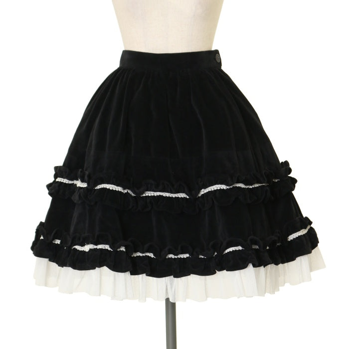 イノセントワールド黒ドットチュール別珍スカート イノセントワールド黒ドットチュール別珍スカート