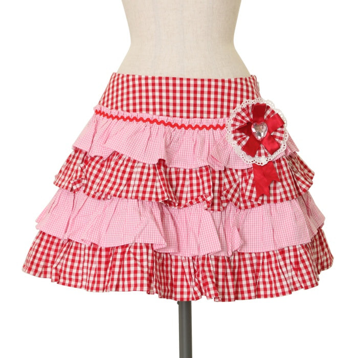 Angelic Pretty 赤いいちごドット柄フリルスカート