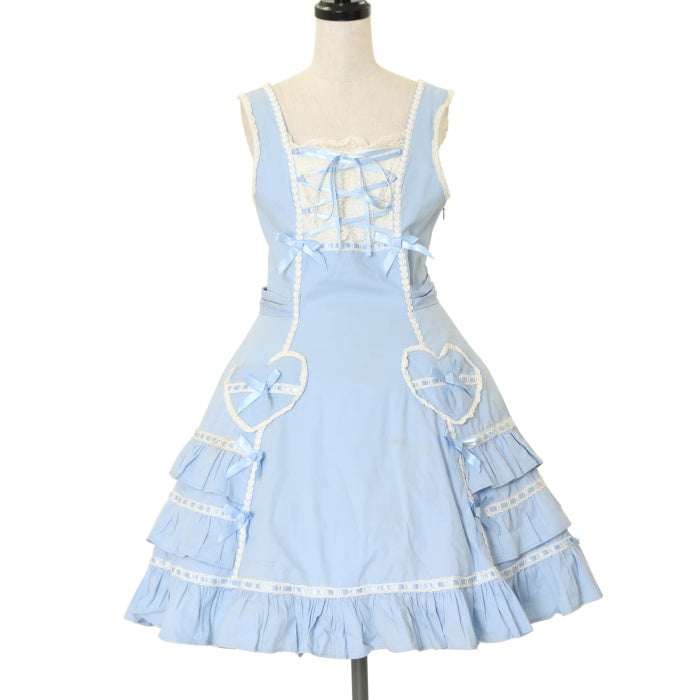 USED】レースアップハートポケットジャンパースカート | Angelic 