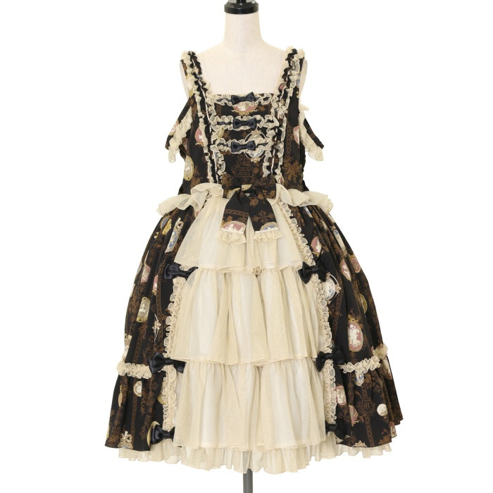 USED】【プラスサイズ】Vintage cameo チュールフリルリボン