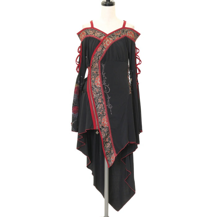【希少品】オッズオン　OZZ ONESTE チャイナ カシュクール　花魁風 オッズオン和チャイナワンピース