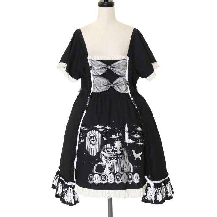 USED】ナイトストーリーリボンワンピ（Black×White） | PUTUMAYO 