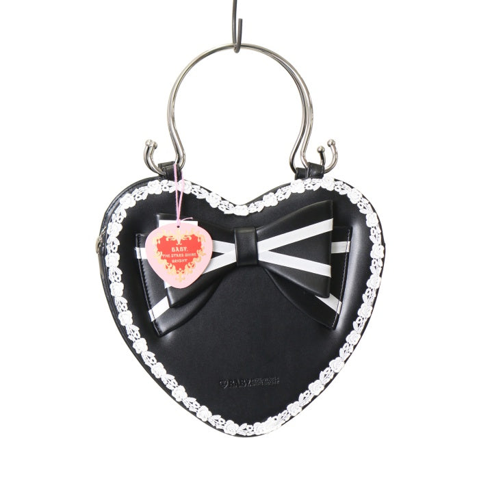 ♡BABY♡リボンハートBag♡黒×オフ白 ♡BABY♡リボンハートBag♡黒×オフ白