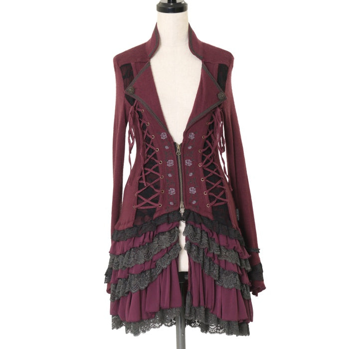 USED】ONESTE 薔薇刺繍レースアップニットカーディガン | Ozz On