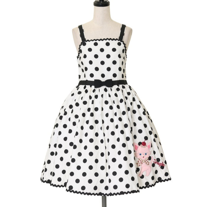 USED】【160cm】ねこアップリケドットサンドレス | Shirley Temple 