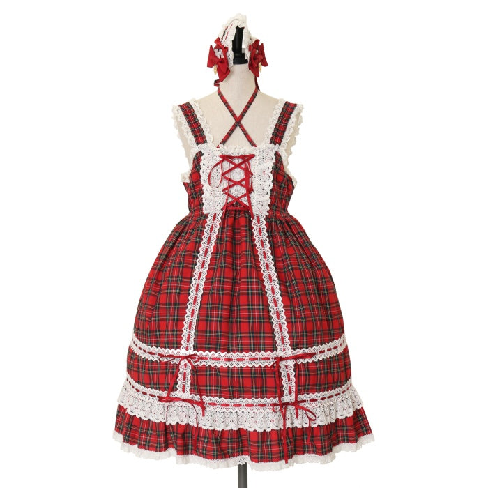 BABY タータンチェック　ベビードール　ヘッドドレス　新品未使用 Original Tartan Check Babydoll JSK and Princess Drop