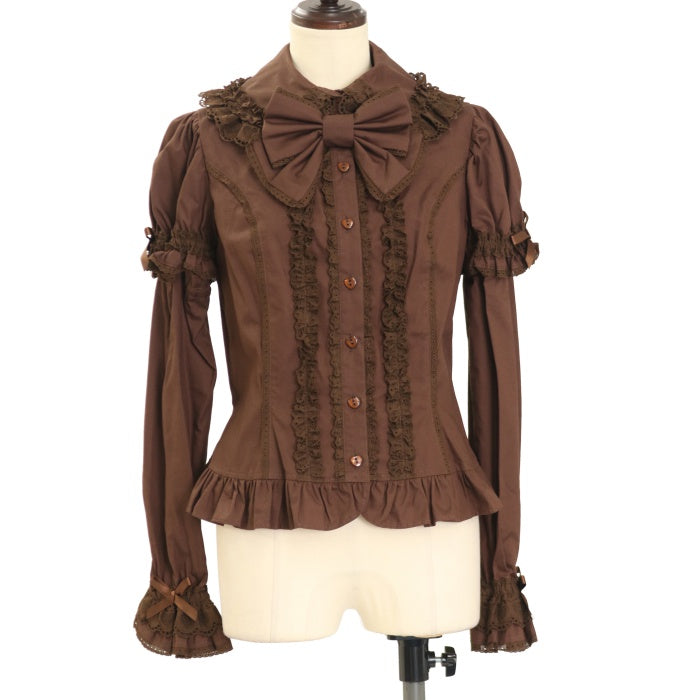 アンジェリクプリティ ゴスロリブラウス ロリータ ブラウン フリル