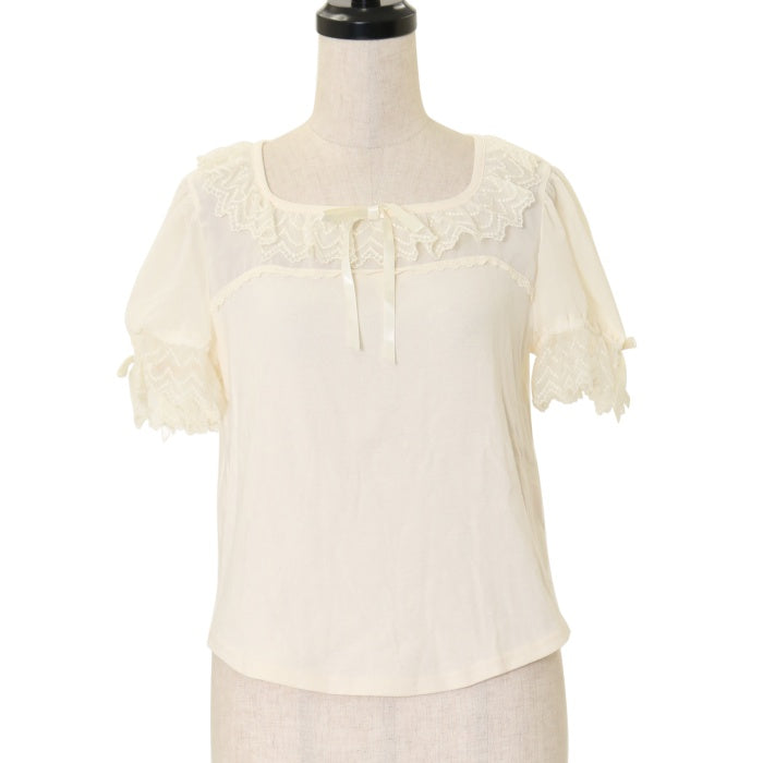 Angelic Pretty / Dreamシフォン切替カットソー  クロ O-25-06-21-029-AP-TO-IG-OS USED】Dreamシフォン切替カットソー | Angelic Pretty