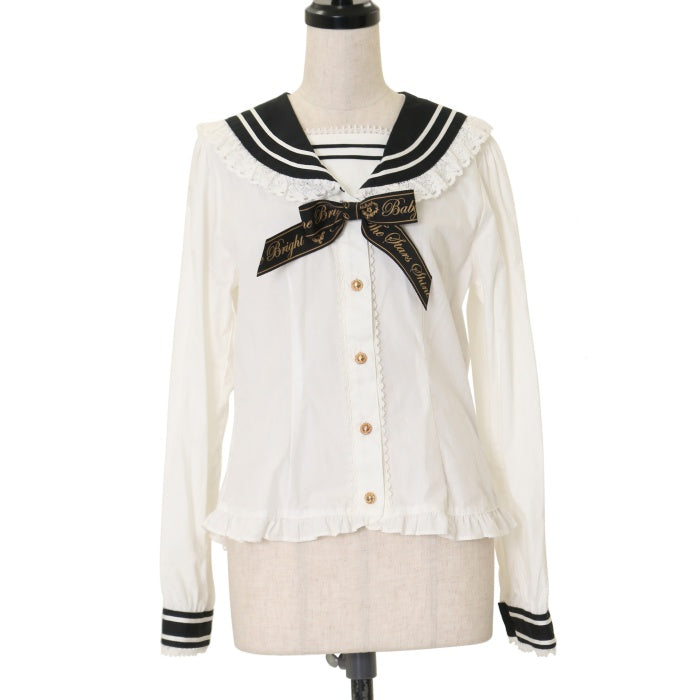 USED】Best Wishesセーラーブラウス（オフ白×黒） | BABY, THE STARS SHINE BRIGHT | ロリータ  ゴスロリブランド服・古着の通販はワンダーウェルト