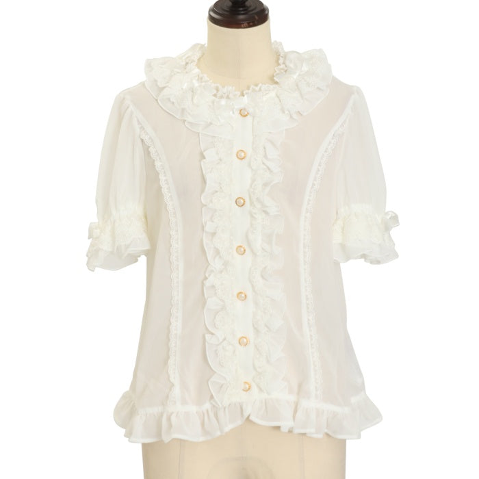 Twinkle Dot Shirring Blouse by Angelic Pretty