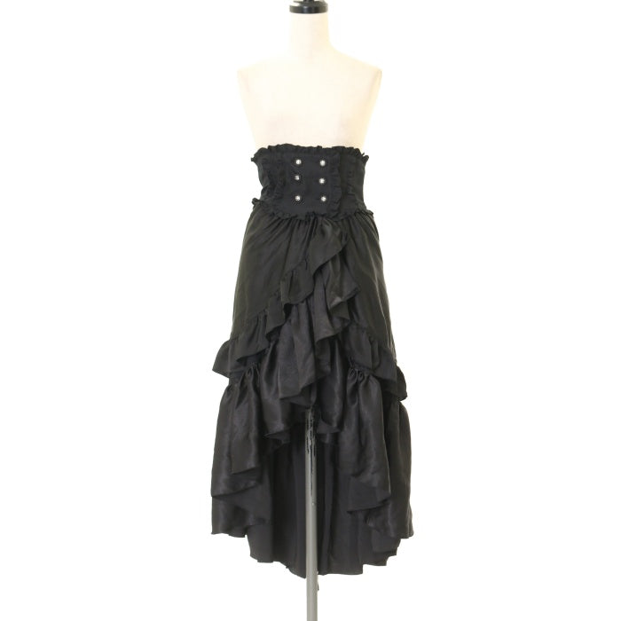 marble コルセット風巻きスカート ゴシック ゴスロリ 地雷系 ロリータ バッスルリボン付きコルセット風巻きスカート | MARBLE