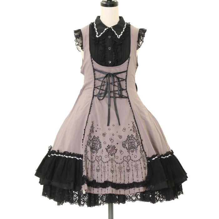 USED】FRILL 鳥かご刺繍ドレスワンピ | h.NAOTO Wunderwelt