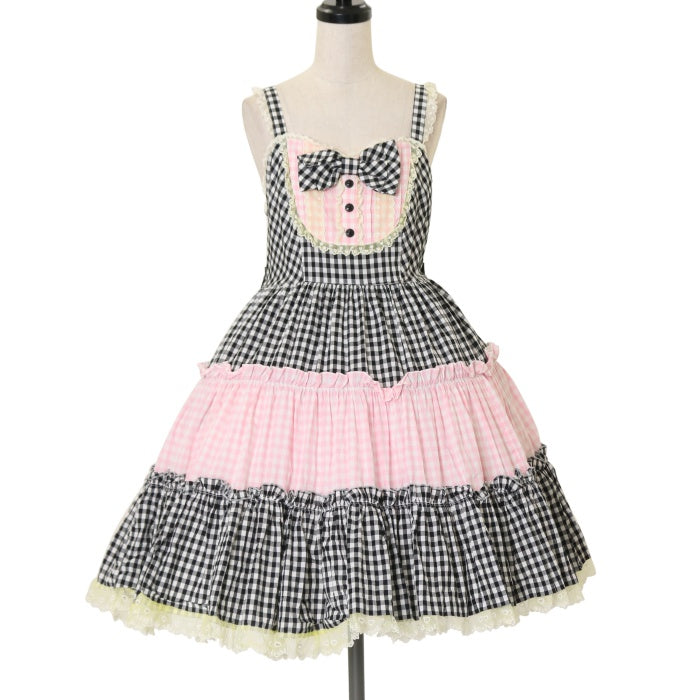 アンジェリックプリティ 夢色ギンガム ジャンパースカート USED】夢色ギンガムジャンパースカート | Angelic Pretty