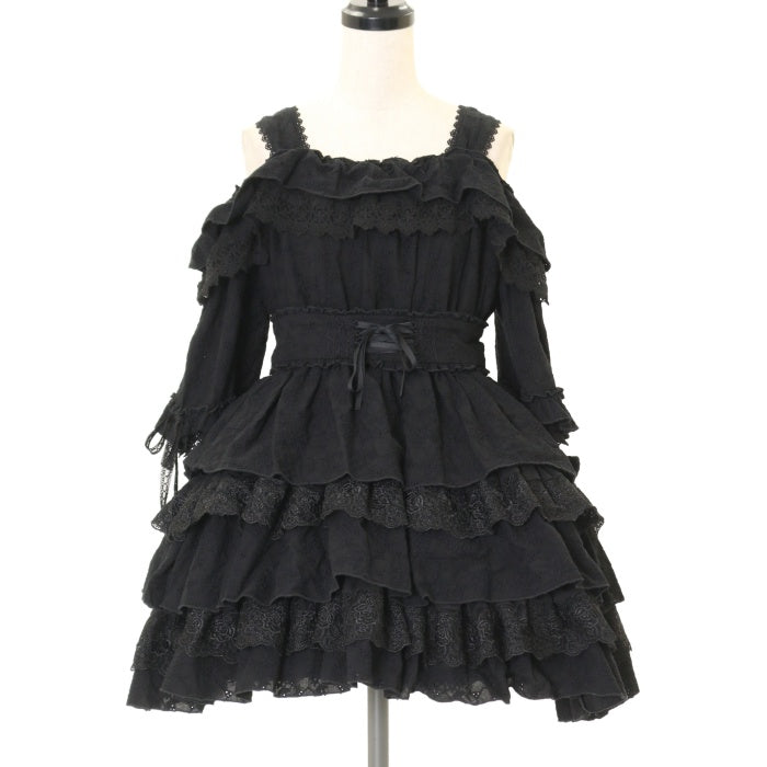 Vallée lys Embroidered Lace Mini Dress USED】【Vallée lys】Precious Embroidered Lace Mini Dress