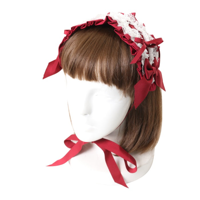 USED】フランチェスカフリルヘッドドレス（レッド×ホワイト
