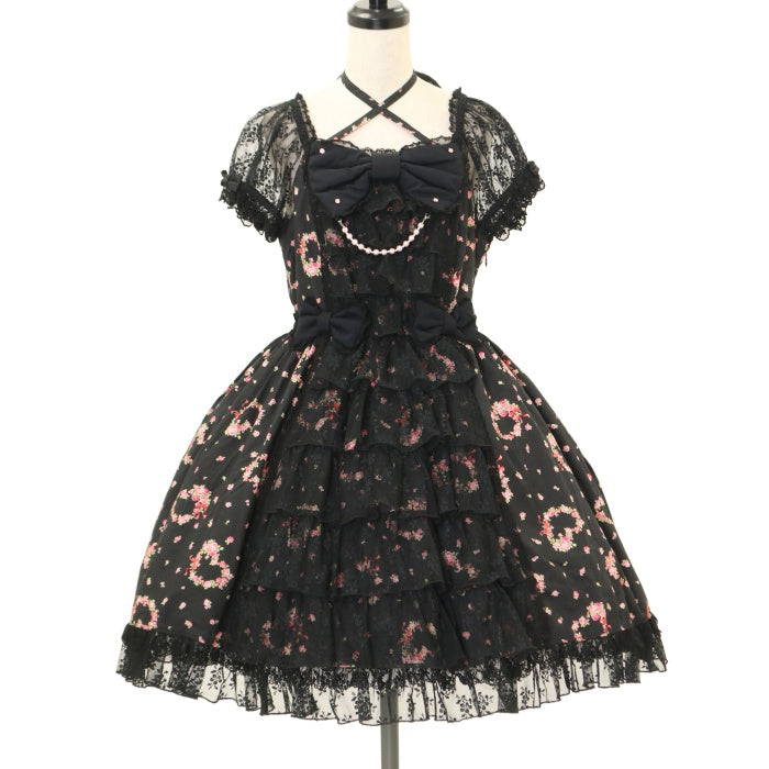 希少 Angelic Pretty ハートローズレーシィワンピース 2009年 希少 Angelic Pretty ハートローズレーシィワンピース 2009年