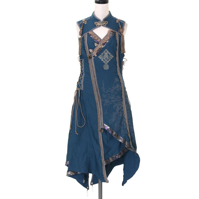 USED】ONESTE 刺繍入りノースリーブチャイナワンピース | Ozz On