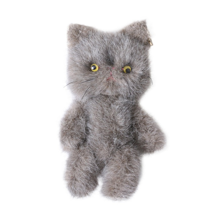 ひざねこ Sサイズ グレー 猫のぬいぐるみ 本物みたいな重さ
