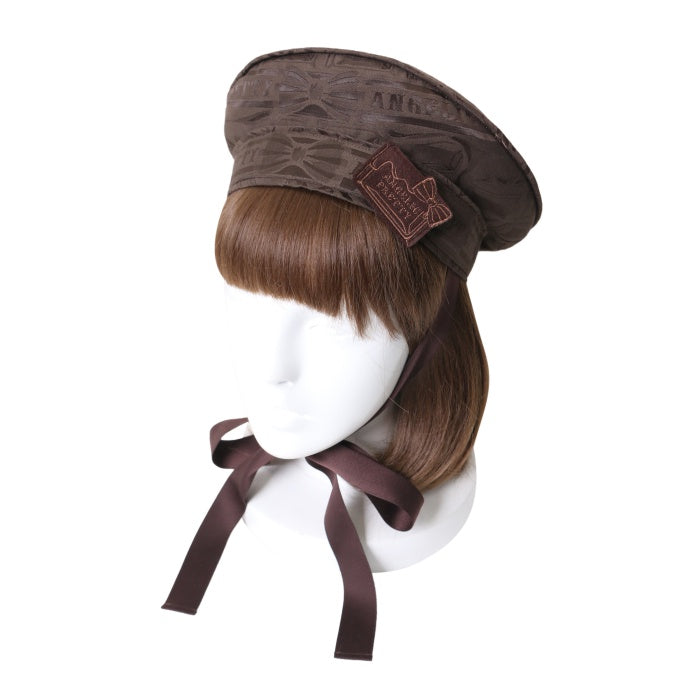 アンジェリックプリティロイヤルクリームチョコレートベレー帽