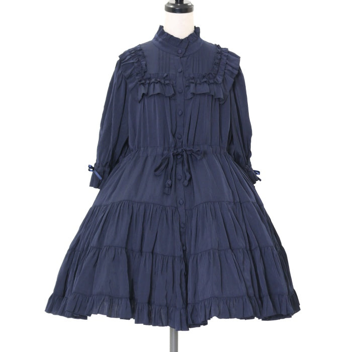 Physical Drop】半袖スタンドカラーワンピース