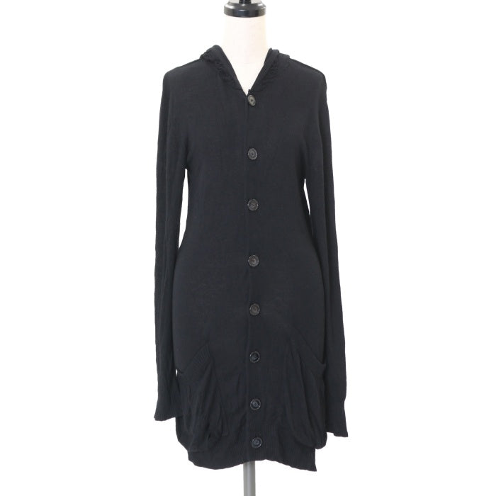 USED】【For Men/Mサイズ】ダメージフードロングカーディガン | BLACK