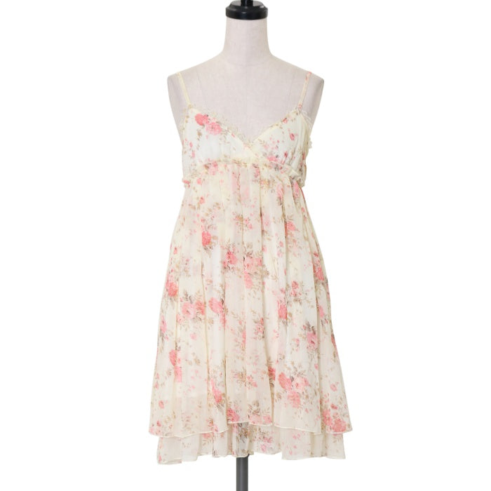 USED】【Mサイズ】花柄シフォンタックプリーツワンピース | LIZ LISA
