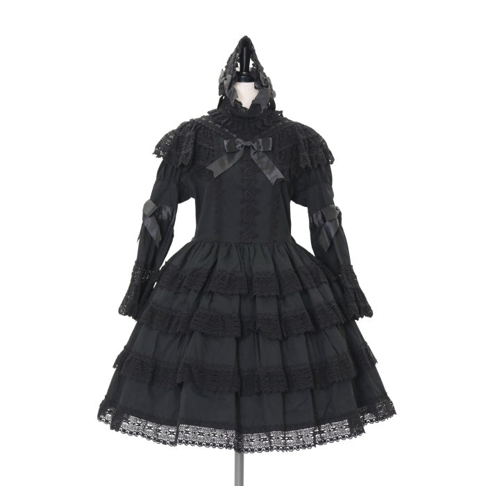 USED】エリザベスワンピース＆ヘッドドレスセット（ブラック