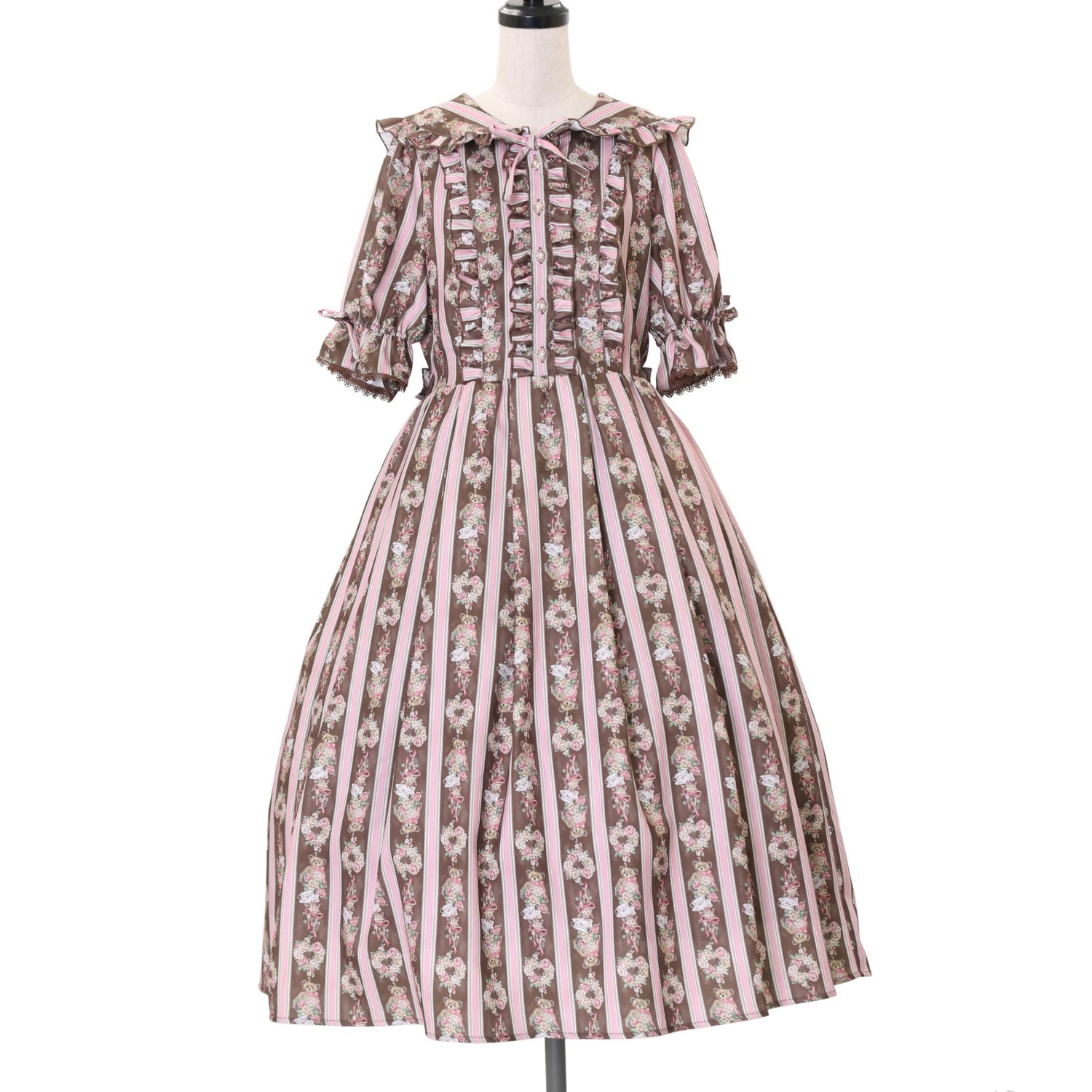 axes femme kawaii Rosy Bear柄ワンピース
