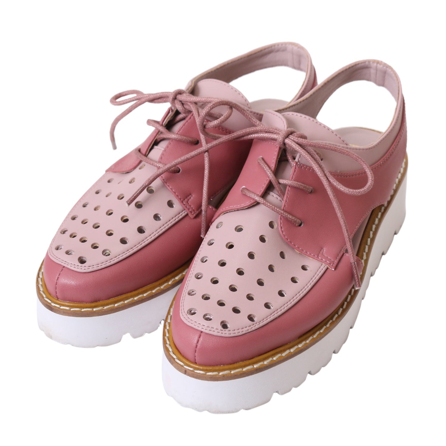 USED】【Mサイズ】パンチングバックストラップシューズ | PINK