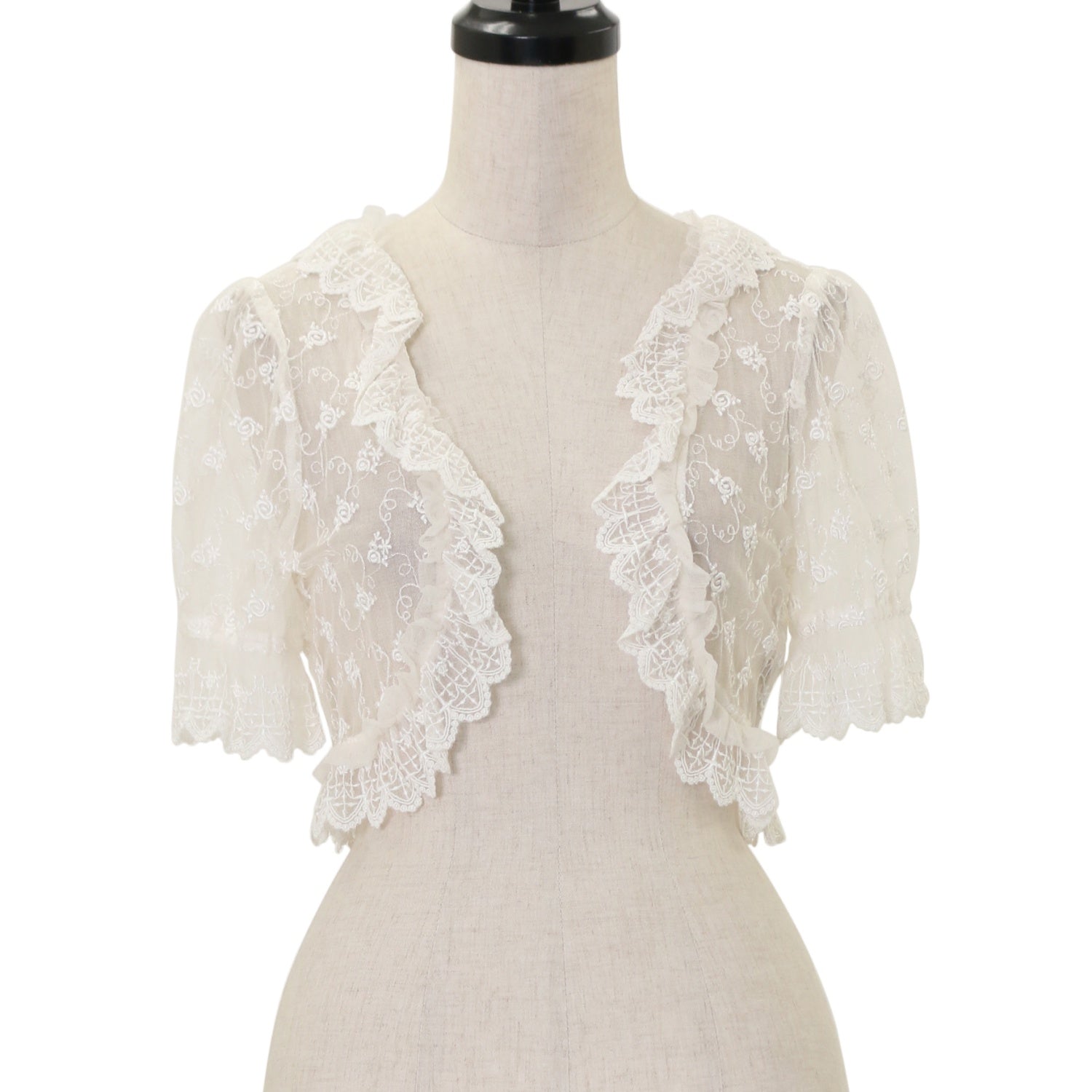 モワティエ クロスアーチレースボレロ 半袖 クロスアーチレースカットソーボレロ | Moi-même-Moitié