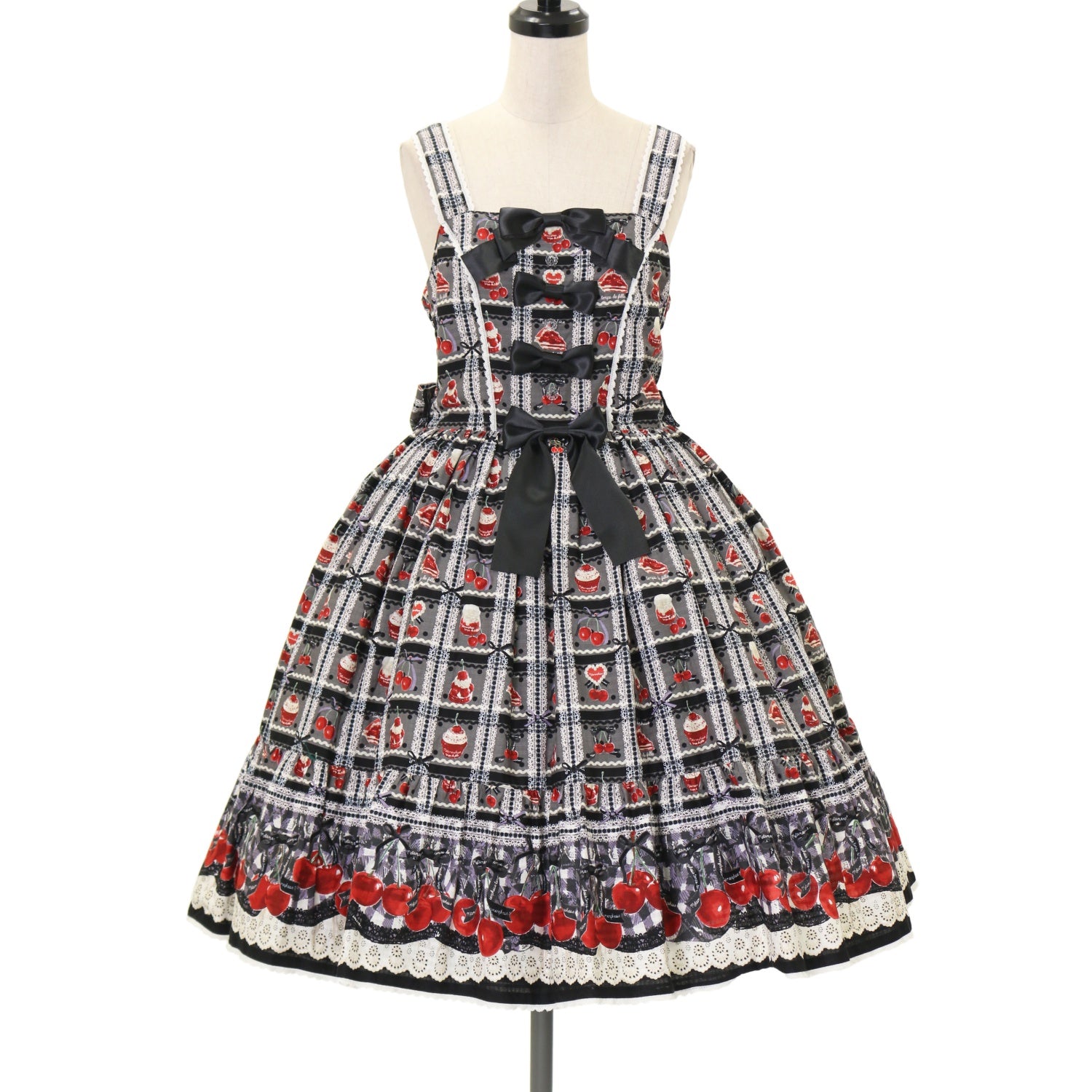 morphose Retro cherry ティアードジャンパースカート USED】Retro Cherry ティアードジャンパースカート