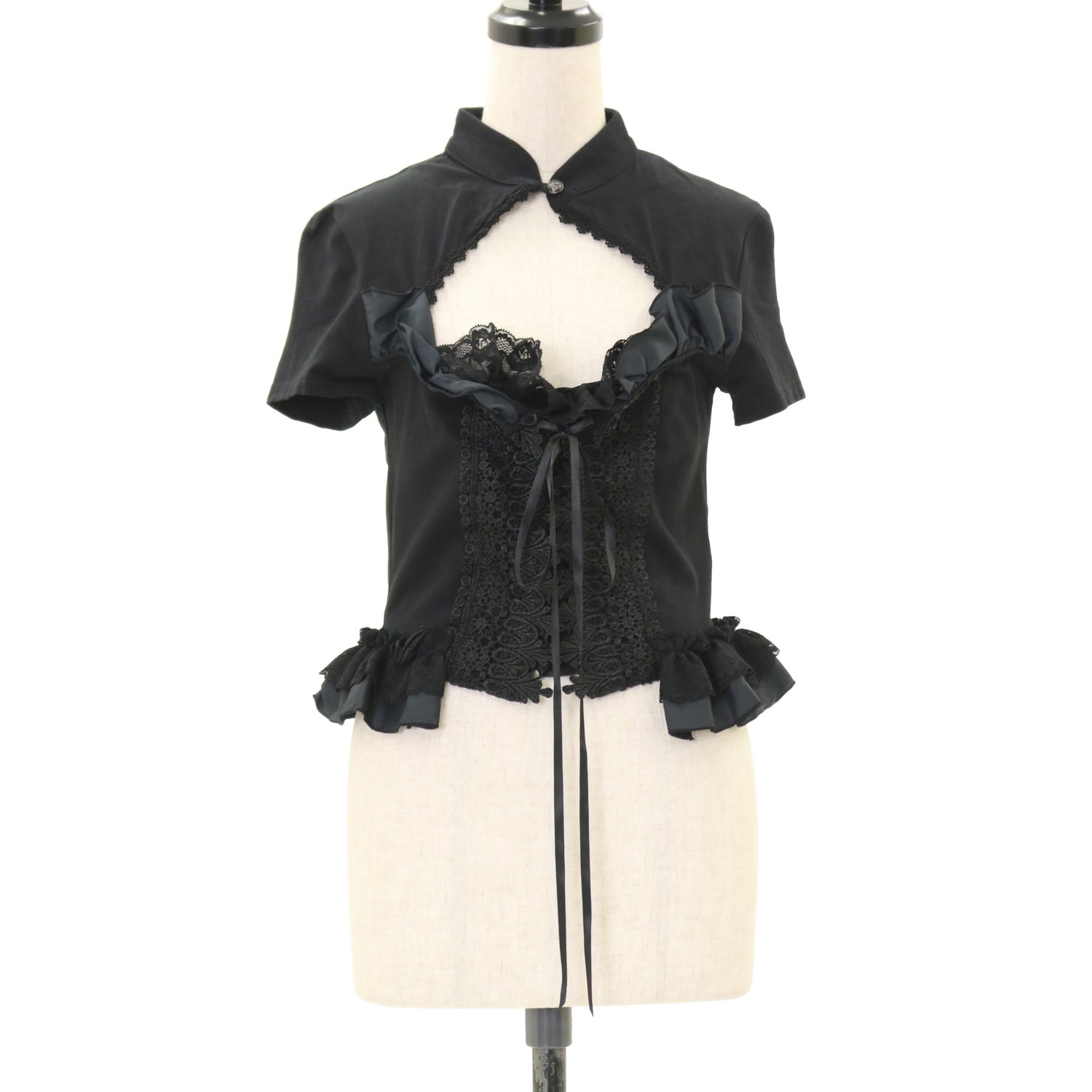 USED】【MRcorset】胸あきレースアップカットソー | MAJOH