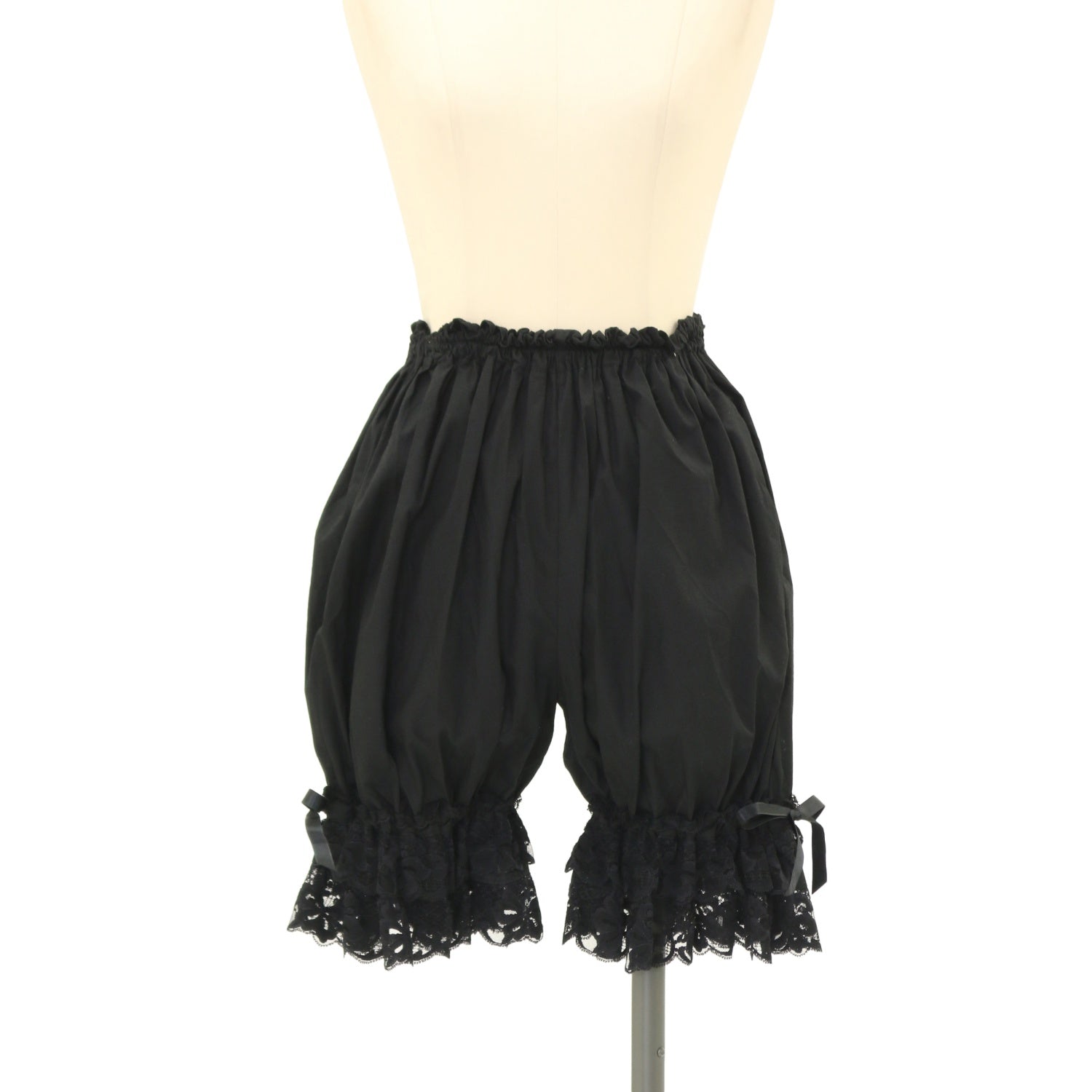 メタモルフォーゼ　2段レースドロワーズ(短丈)　黒　未使用タグ付き　ロリータ USED】二段レースドロワーズ（短丈） | metamorphose | ロリータ