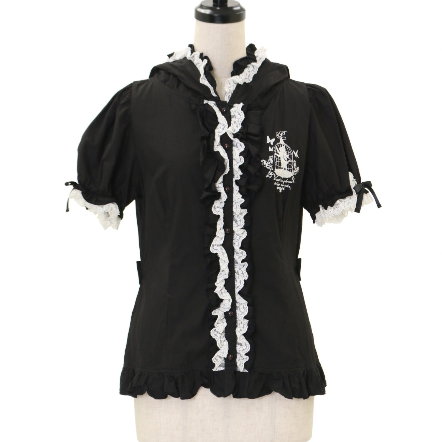 PUTUMAYO プトマヨ　半袖パーカー　猫耳　希少　　美品　ゴシック　ゴスロリ PUTUMAYO プトマヨ トワレキャットネコ耳ぷっくりパーカー(紺)