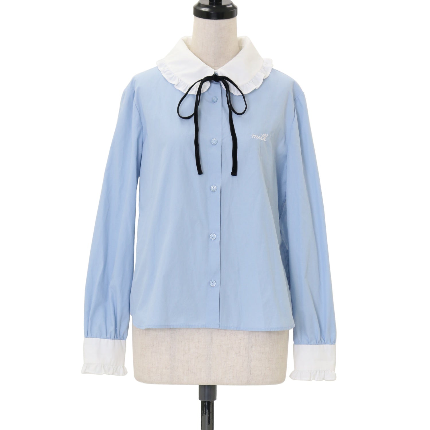 USED】フリルロゴ ブラウス | MILK | ロリータ ゴスロリブランド服 