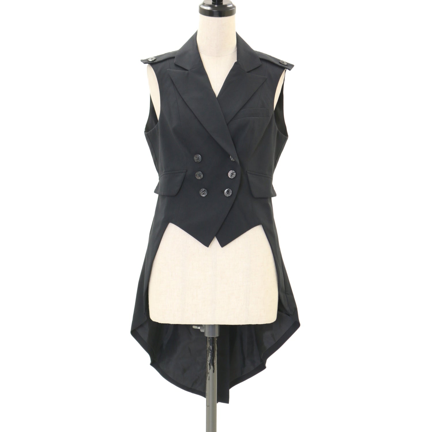 Atelier BOZ ロングベスト 黒 ジャケット ロングジレ Atelier BOZ ロングベスト 黒 ジャケット ロングジレ